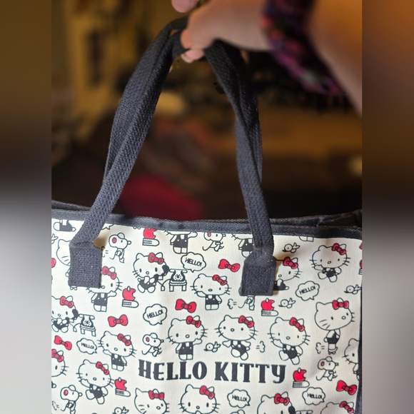 Hello Kitty Black, Red, and White Canvas Tote Bag - Picture 3 of 8